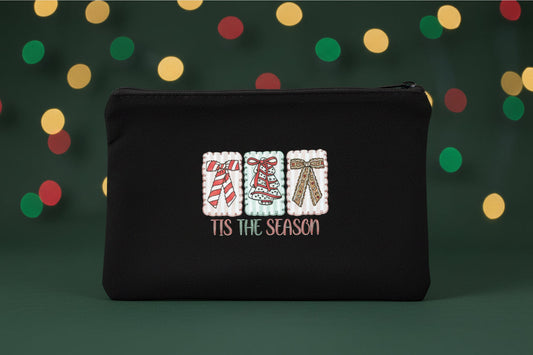 Tis the Season Christmas Gift Boxes Canvas Zipper Pouch The Bargains Basement