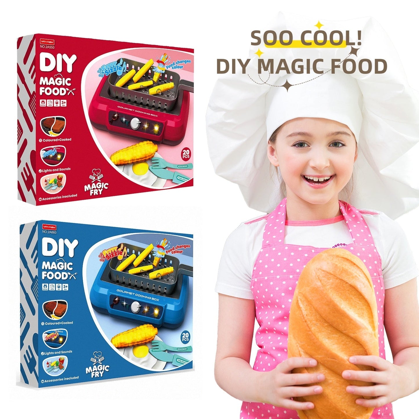 Color-Changing Play Kitchen Toy Set – Interactive Cooking Pretend Play for Kids