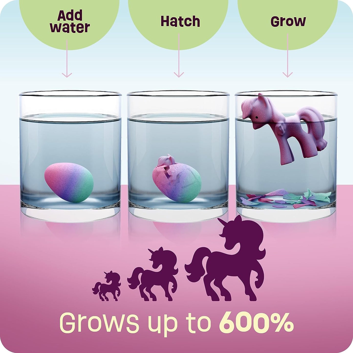 Dan&Darci Unicorn Hatching Surprise Eggs for Kids - 6 Pack - Grows 600% - Unicorn Toys for Girls & Boys by Surreal Brands The Shop Everything Store