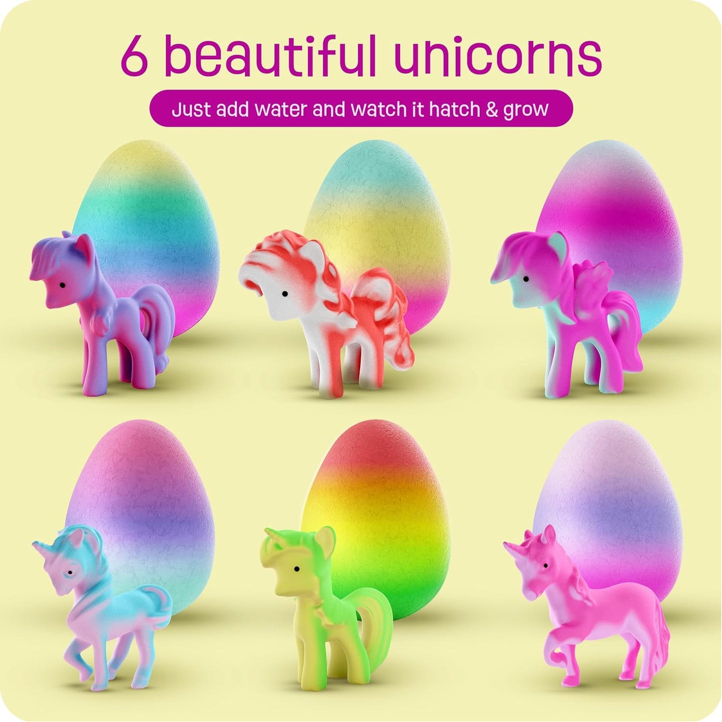 Dan&Darci Unicorn Hatching Surprise Eggs for Kids - 6 Pack - Grows 600% - Unicorn Toys for Girls & Boys by Surreal Brands The Shop Everything Store