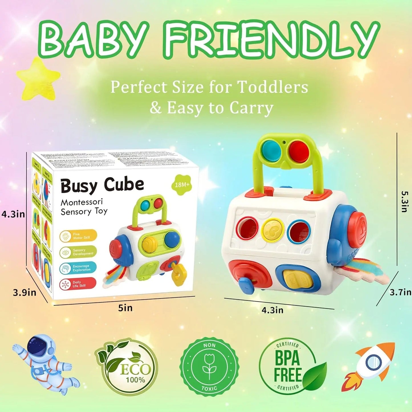 9 - in - 1 Busy Cube – Montessori Sensory Educational Toy for Toddlers - The Bargains Basement9 - in - 1 Busy Cube – Montessori Sensory Educational Toy for Toddlers