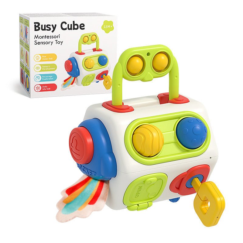 9 - in - 1 Busy Cube – Montessori Sensory Educational Toy for Toddlers - The Bargains Basement9 - in - 1 Busy Cube – Montessori Sensory Educational Toy for Toddlers