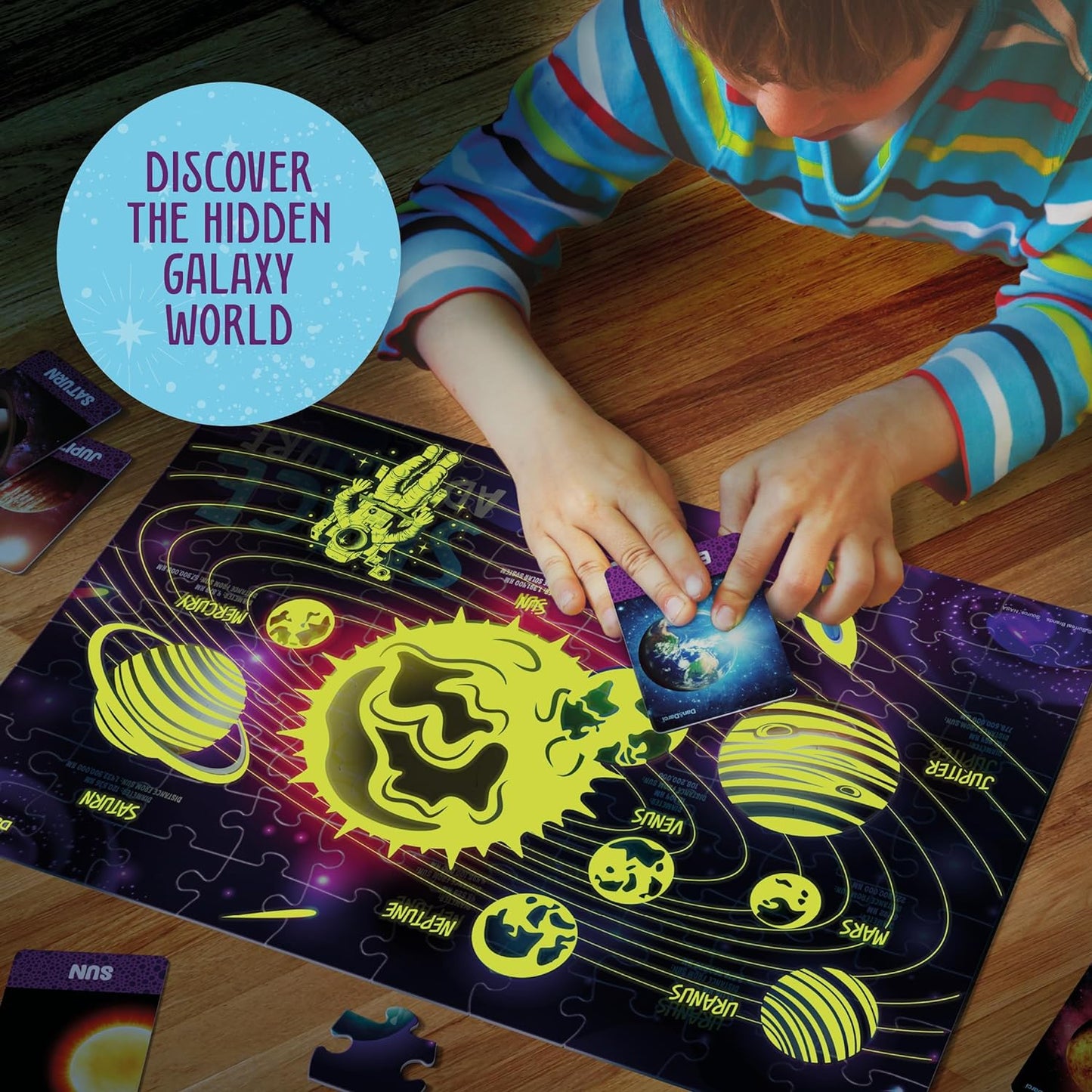 Glow in The Dark 100 Piece Galaxy Puzzle for Kids by Surreal Brands The Shop Everything Store