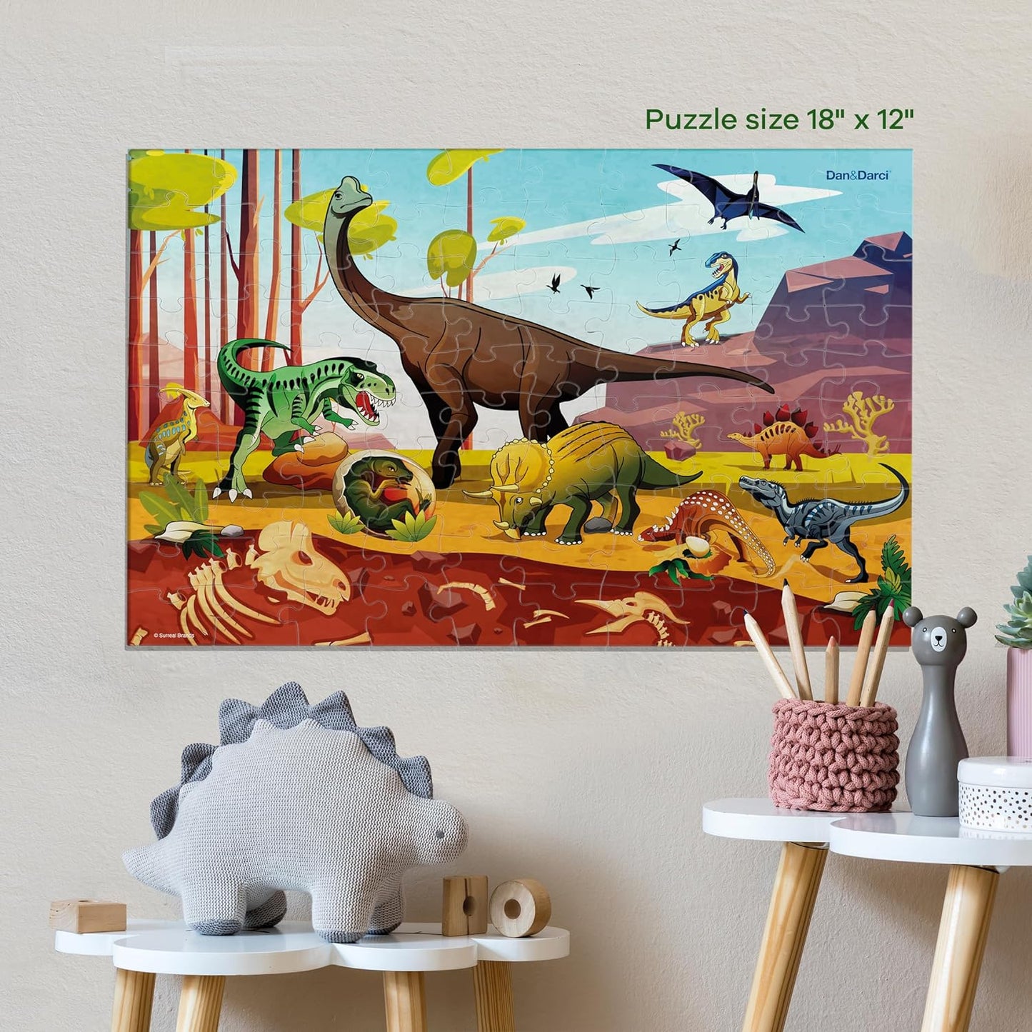 Glow in The Dark 100 Piece Dinosaur Puzzle for Kids by Surreal Brands The Shop Everything Store