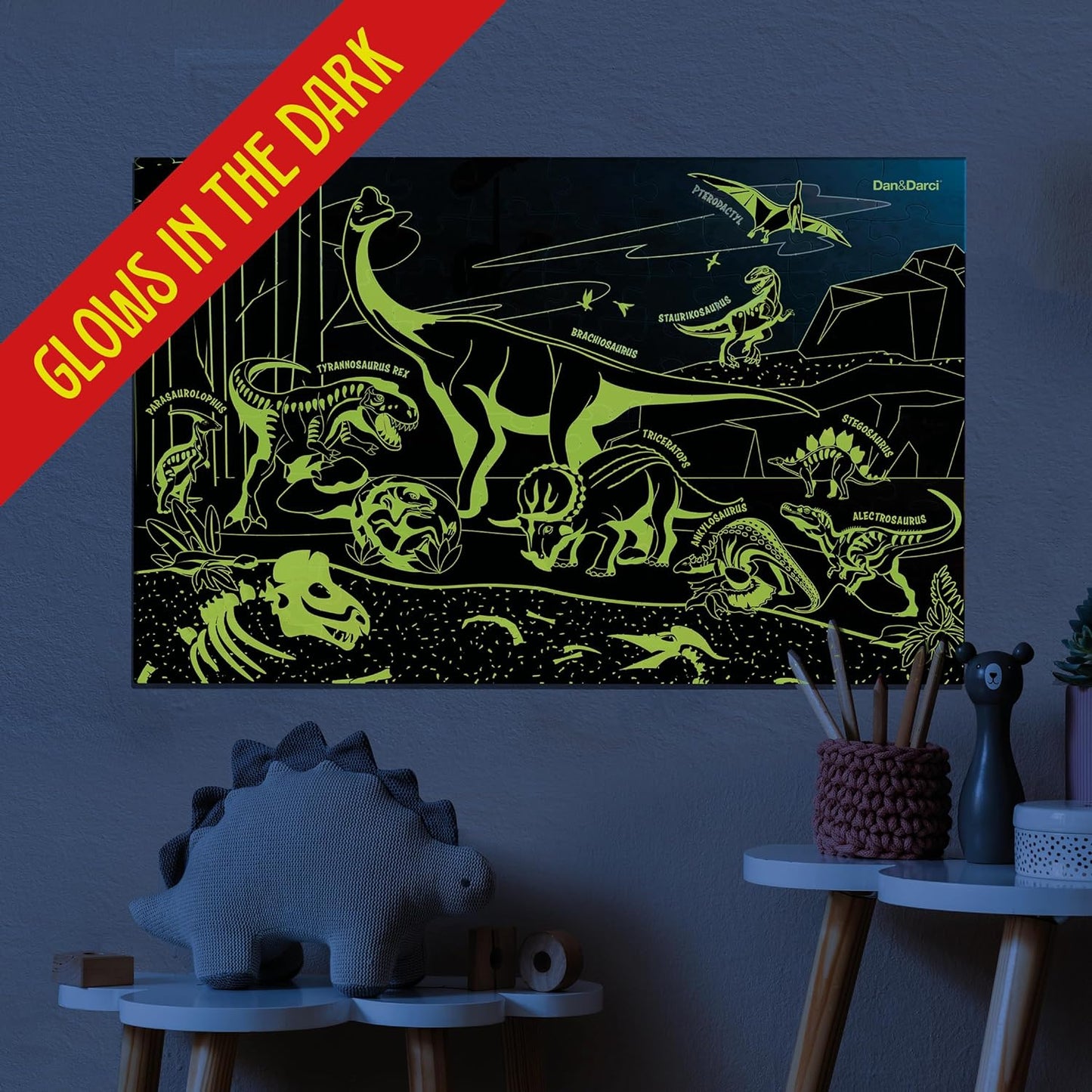 Glow in The Dark 100 Piece Dinosaur Puzzle for Kids by Surreal Brands The Shop Everything Store