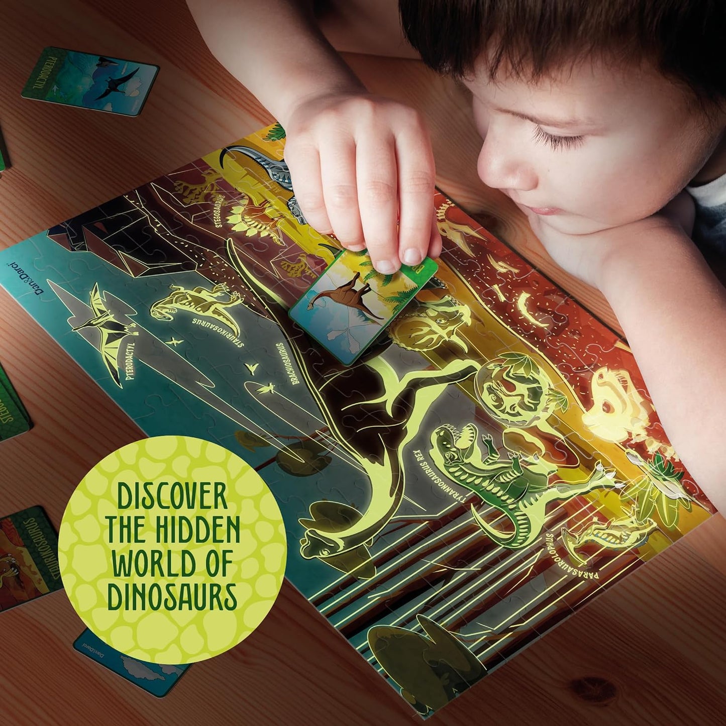 Glow in The Dark 100 Piece Dinosaur Puzzle for Kids by Surreal Brands The Shop Everything Store