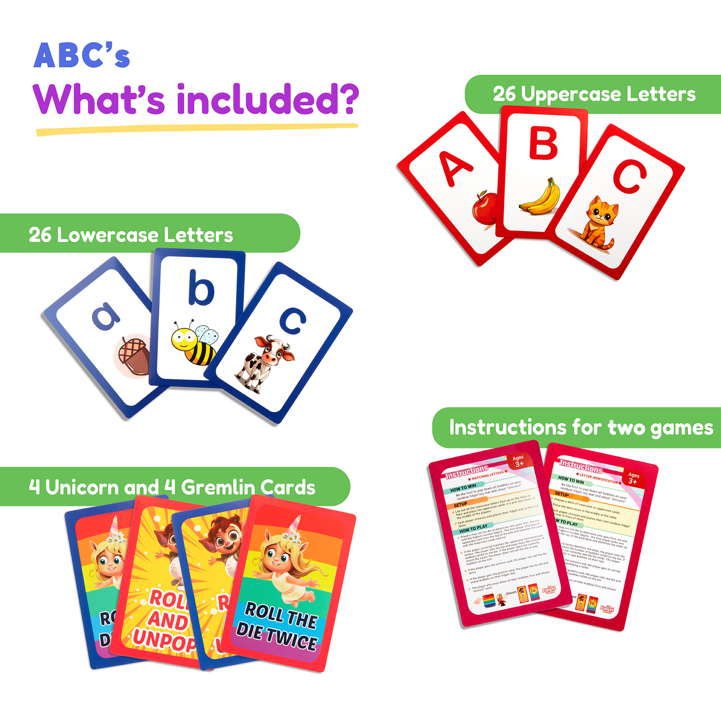 .ABC: Learn Uppercase & Lowercase Letters Card Pack The Fidget Games