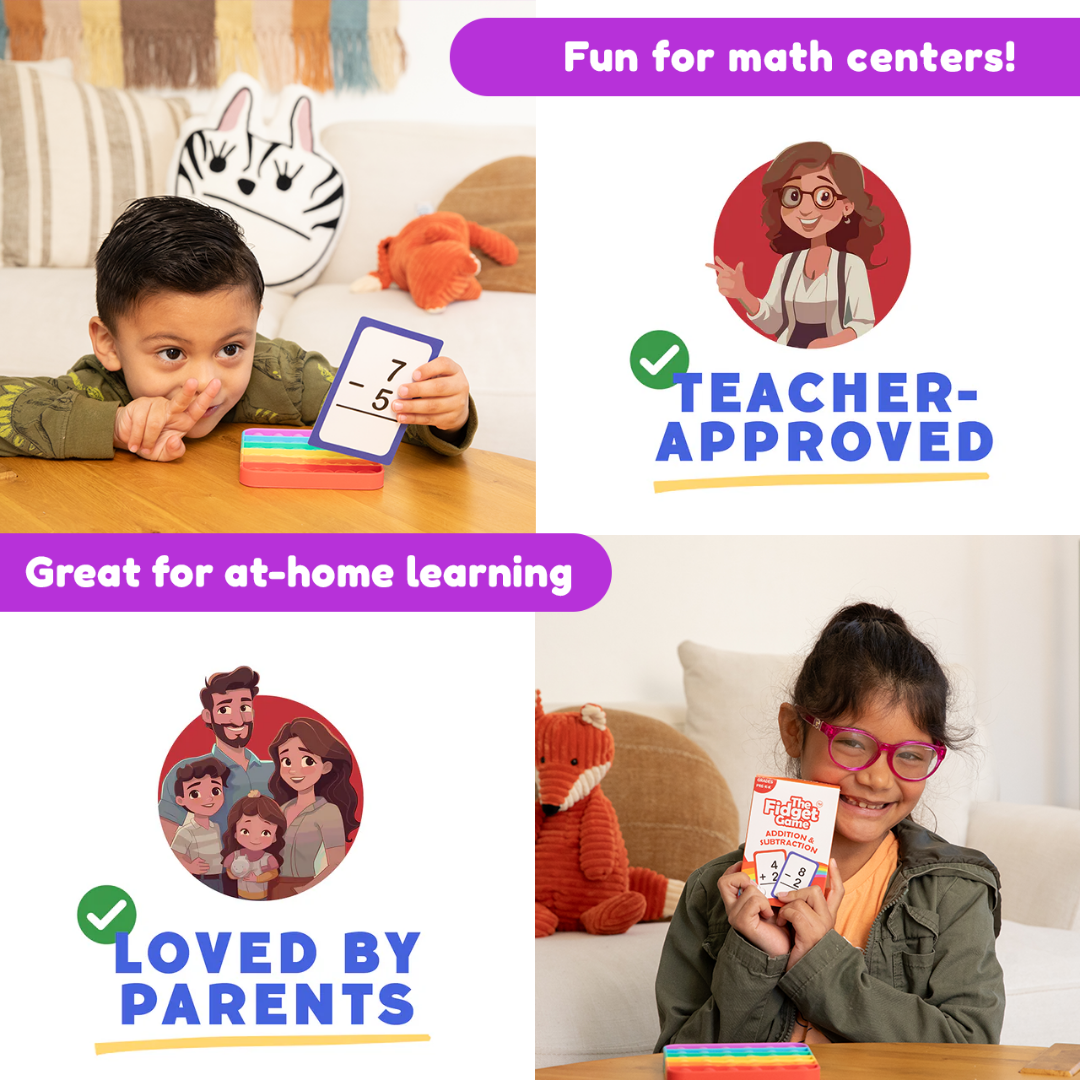 .Pre-K & Kindergarten Addition & Subtraction Card Pack The Fidget Games