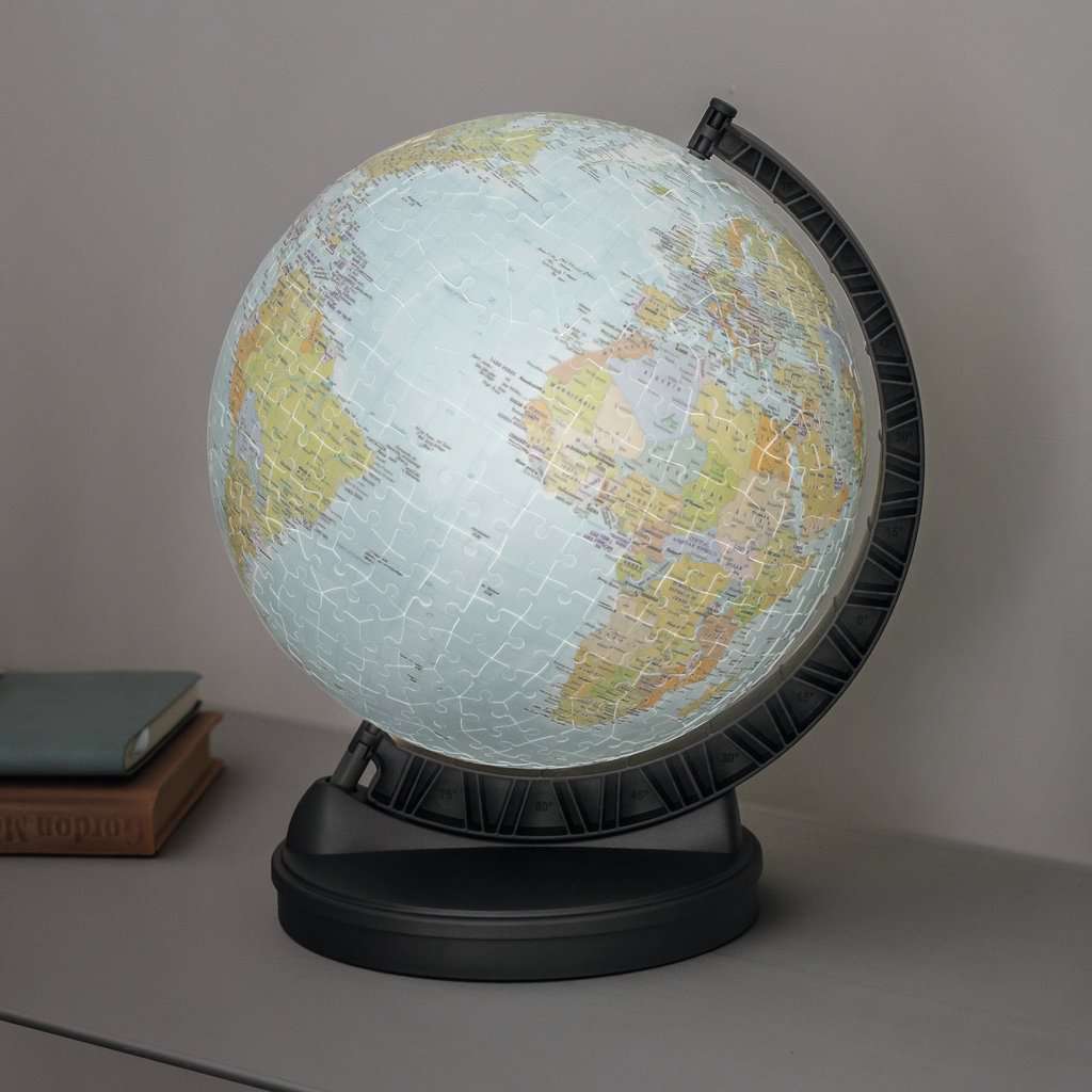 Light-Up Globe with Stand 548 Piece 3D Jigsaw Puzzle Ravensburger Puzzle Merchant