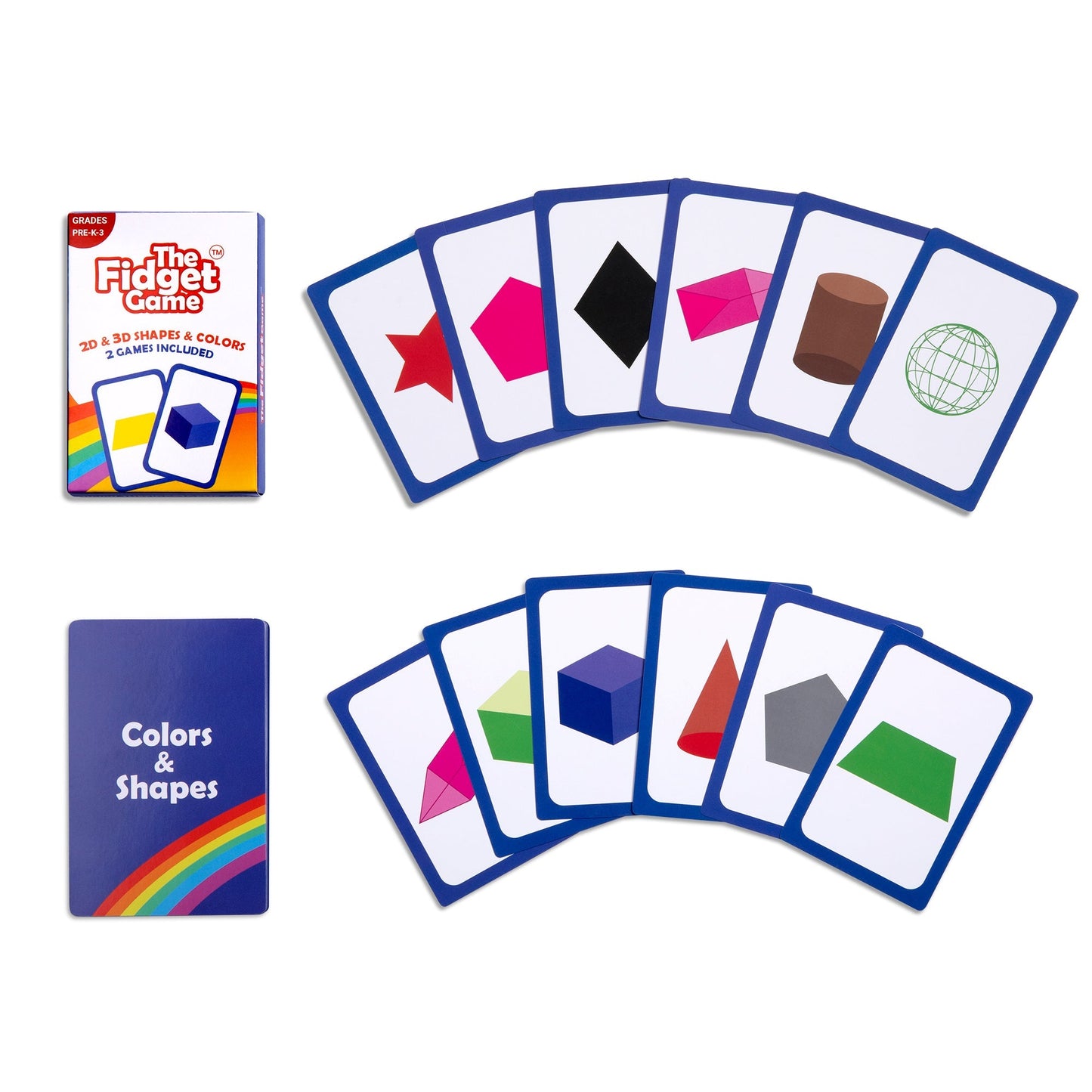 2D & 3D Shapes & Colors Card Pack The Fidget Games