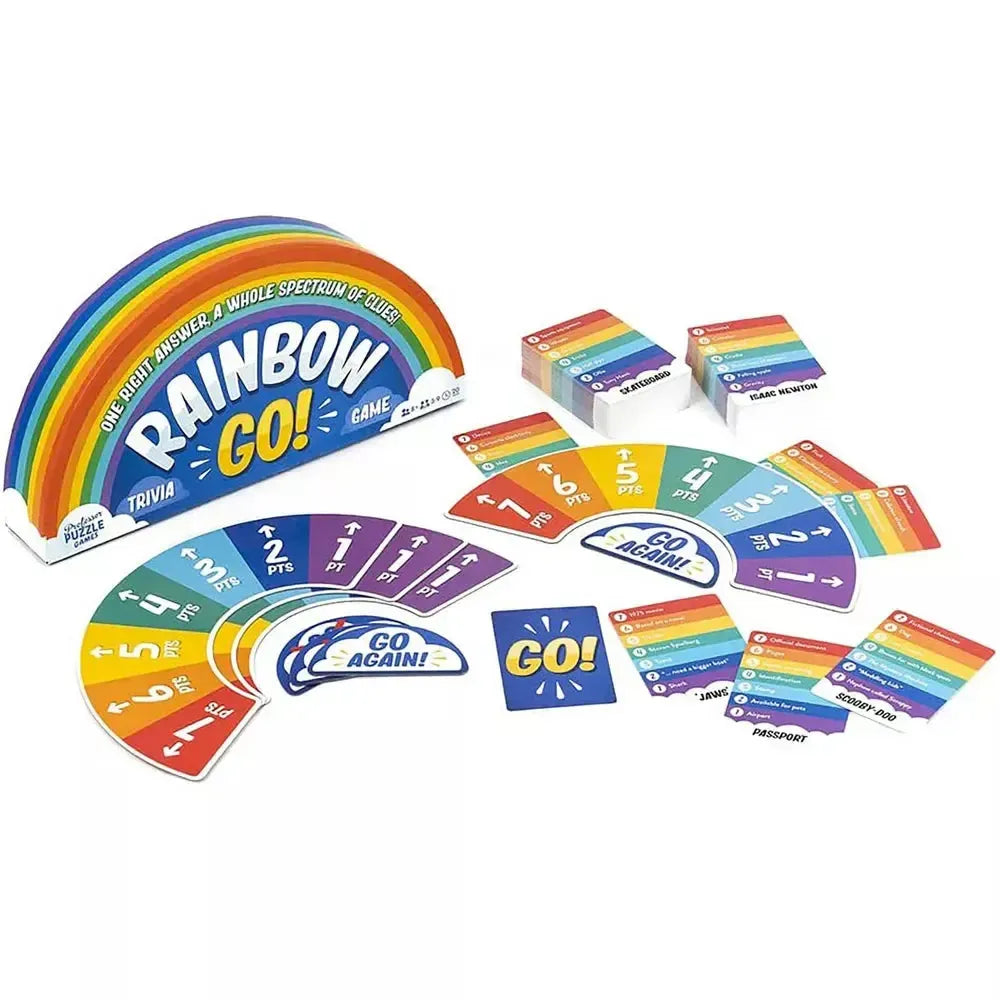 Rainbow Go! - Face Paced Trivia Card Game - Professor Puzzle Puzzle Merchant