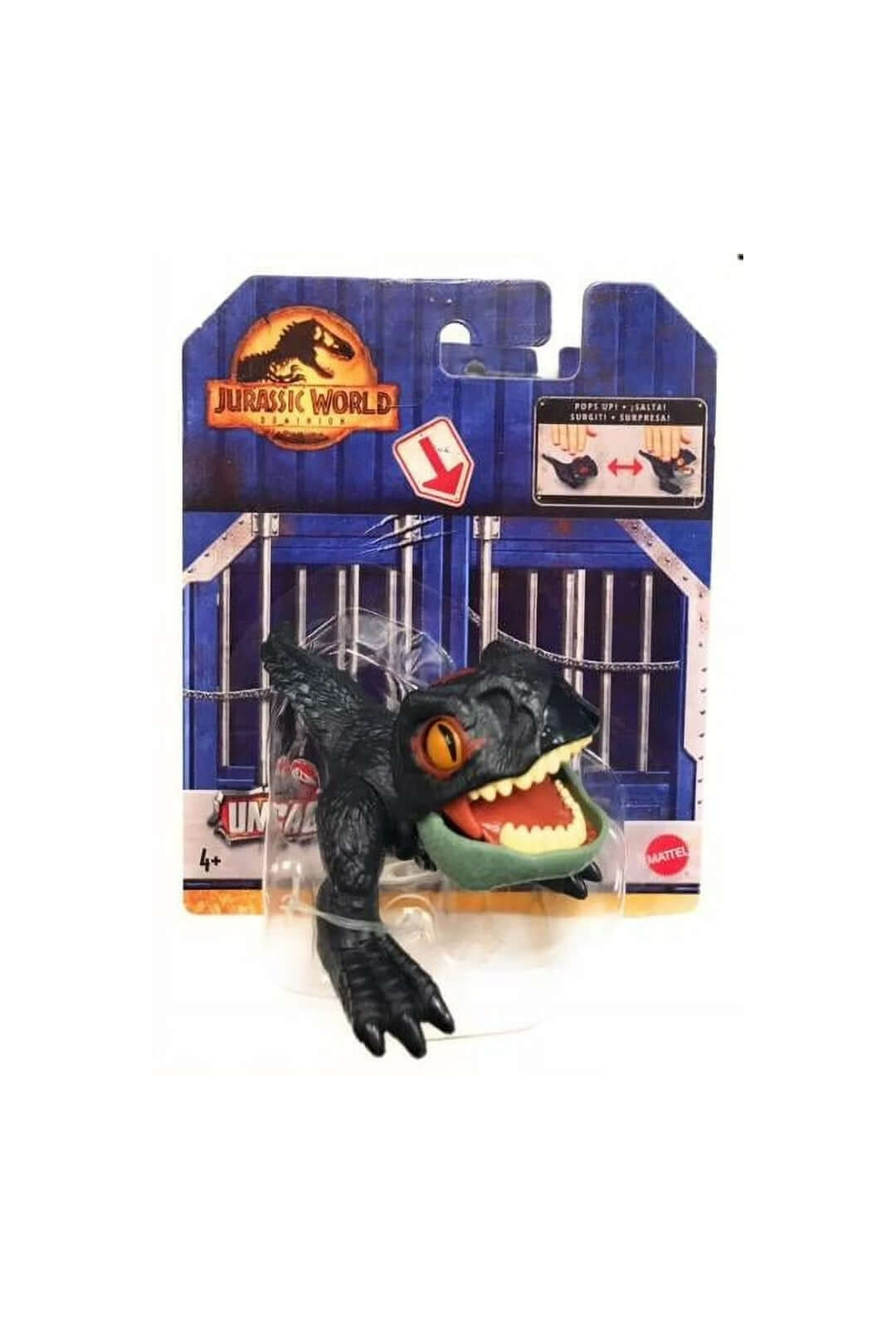 THERIZINOSAURUS UNCAGED JURASSIC PARK POP UP MATTEL on CARDBOARD - The Bargains Basement