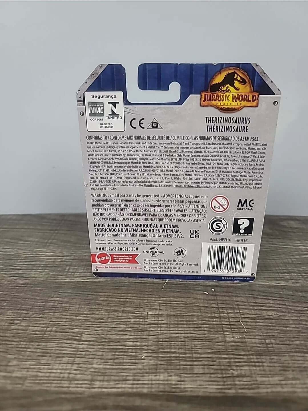THERIZINOSAURUS UNCAGED JURASSIC PARK POP UP MATTEL on CARDBOARD - The Bargains Basement