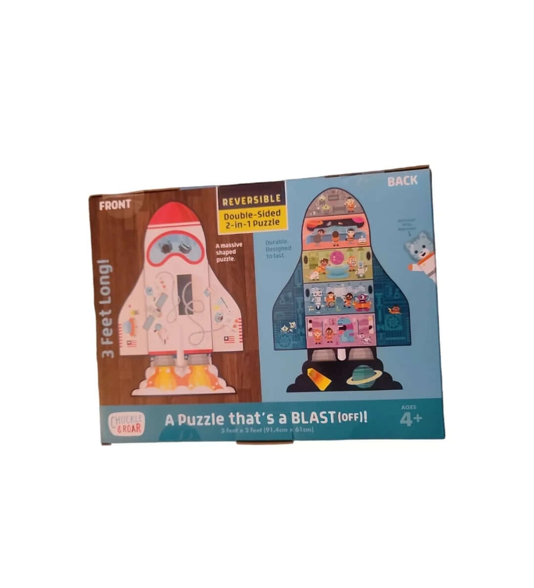 NEW Chuckle & Roar Two-Sided Reversible Floor Puzzle Preschool 50 pc Large 3 ft - The Bargains Basement