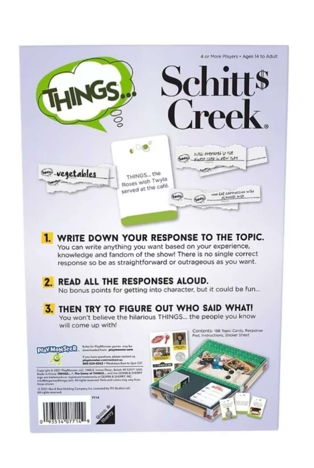 Schitt’s Creek PlayMonster THINGS Exclusive Edition Board Game NEW SEALED - The Bargains Basement