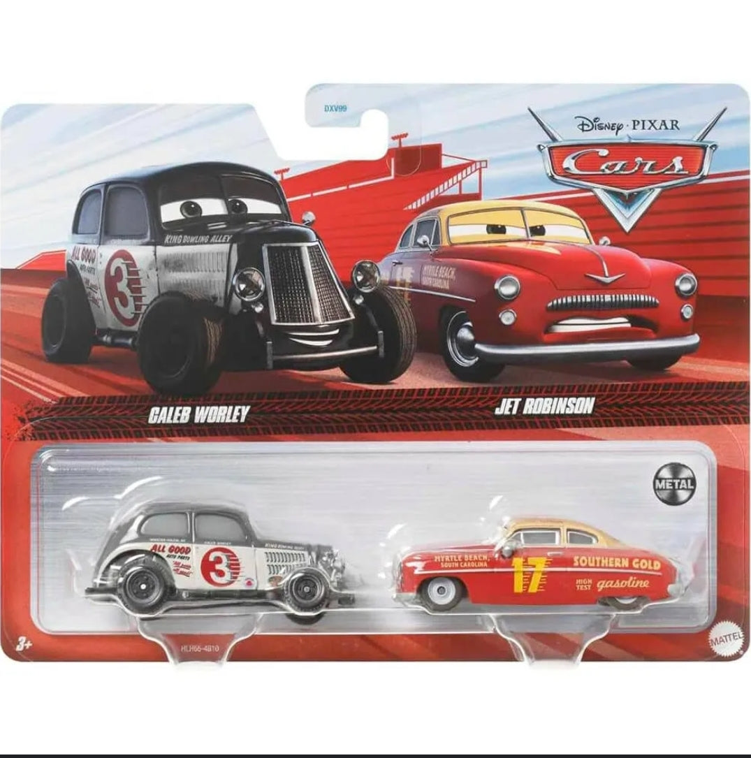 Pixars Cars Caleb Worley & Jet Robinson, Metal Series Double Pack - The Bargains Basement