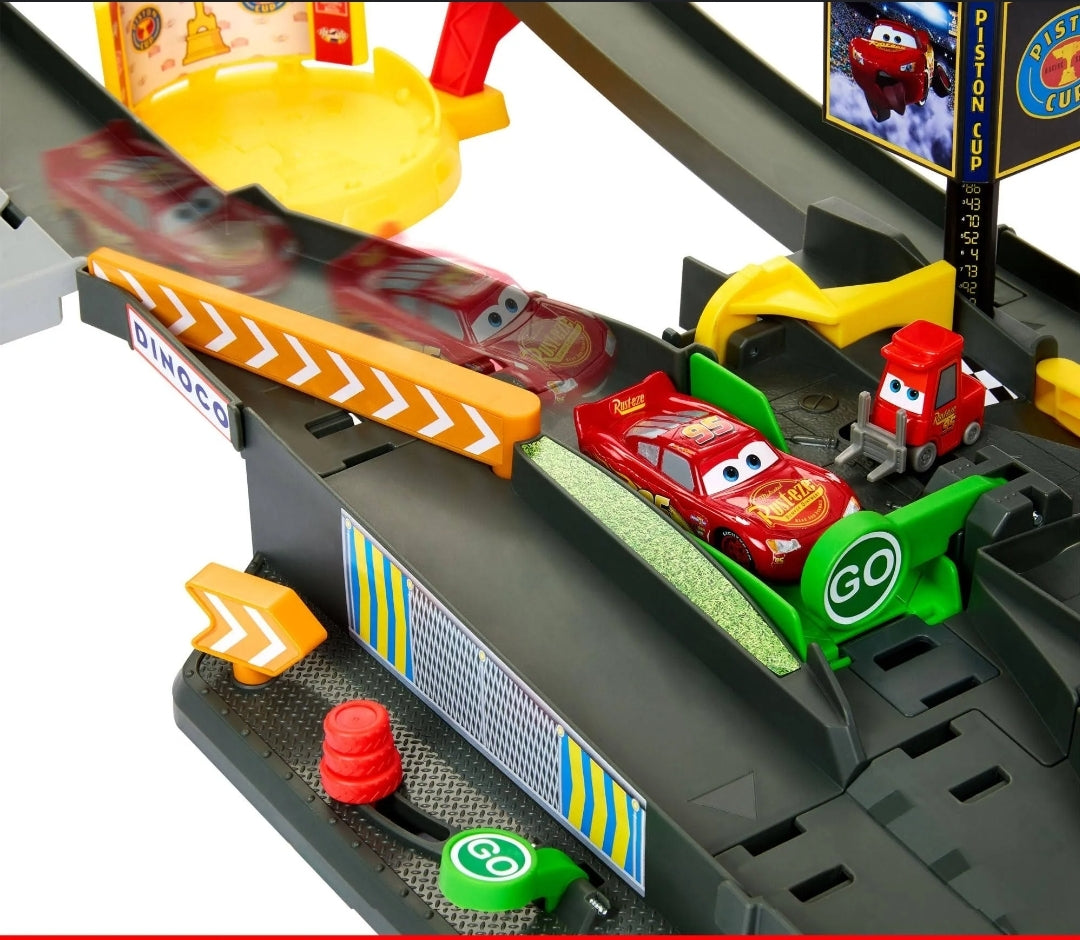 Disney Pixar Cars Piston Cup Action Speedway Playset( Box a little beat up) - The Bargains Basement