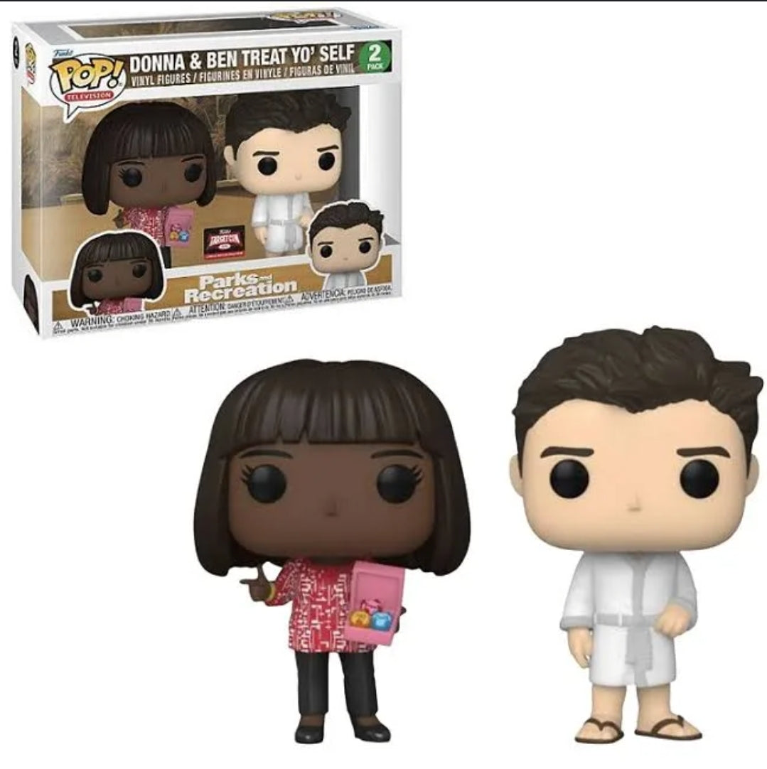 Parks and Recreation Donna & Ben Treat Yo Self Pop! Vinyl Figure 2-Pack - The Bargains Basement