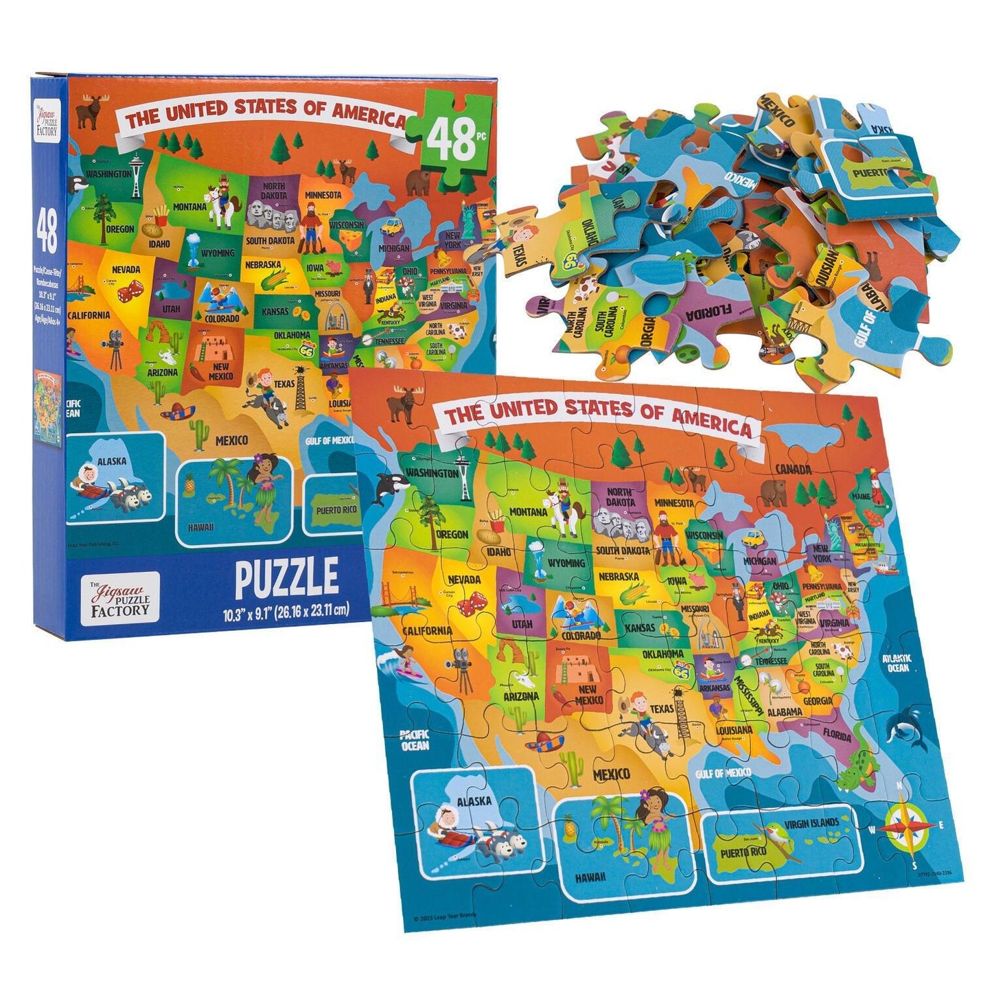 The United States of America 48 Piece Jigsaw Puzzle Leap Year Puzzle Merchant