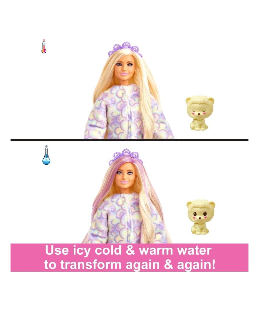 Barbie Cutie Reveal Cozy Cute Tees Lion Doll - The Bargains BasementBarbie Cutie Reveal Cozy Cute Tees Lion Doll