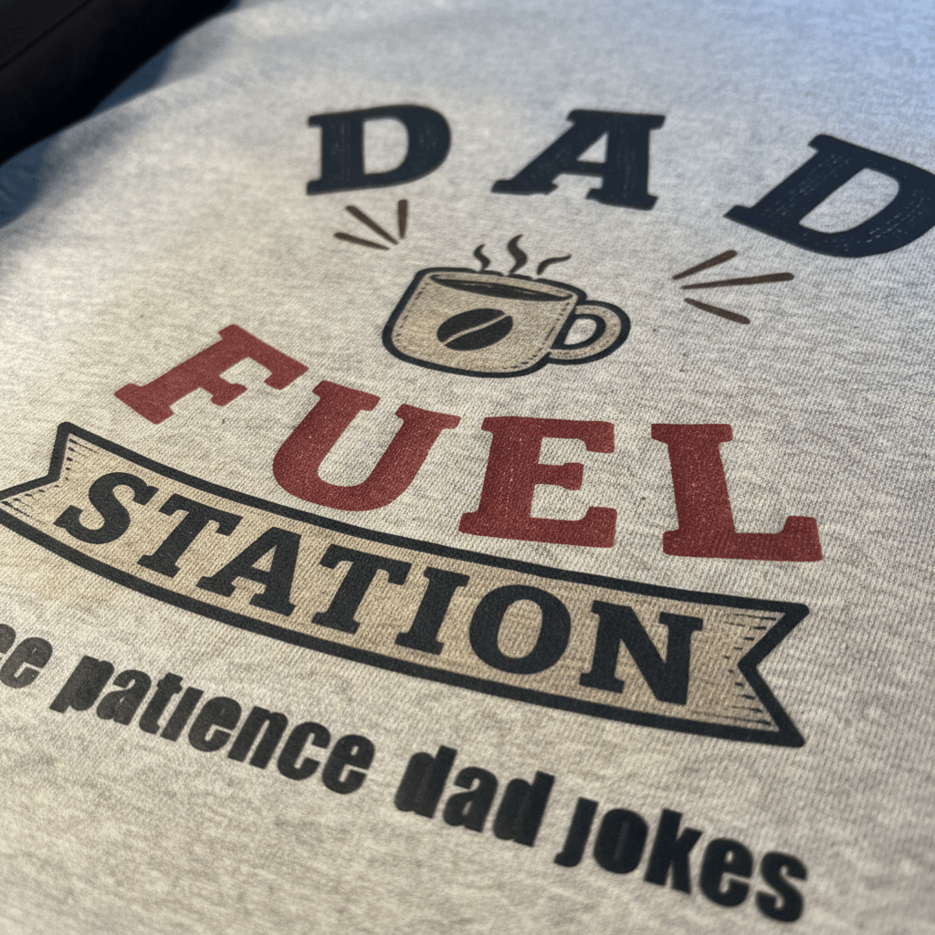 Dad Fuel Station T-Shirt – Handmade Graphic Tee - The Bargains BasementDad Fuel Station T-Shirt – Handmade Graphic Tee
