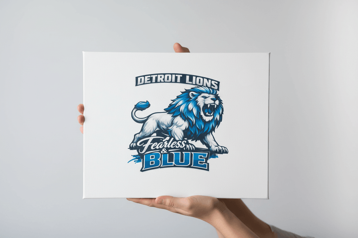 Detroit Lions Fearless & Blue – Handmade 11x14x1 Canvas Sign - The Bargains BasementDetroit Lions Fearless & Blue – Handmade 11x14x1 Canvas Sign