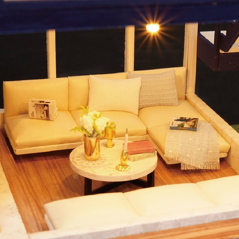 DIY Wooden Dollhouse Kit – 3D Miniature House with Furniture & LED Lights - The Bargains BasementDIY Wooden Dollhouse Kit – 3D Miniature House with Furniture & LED Lights