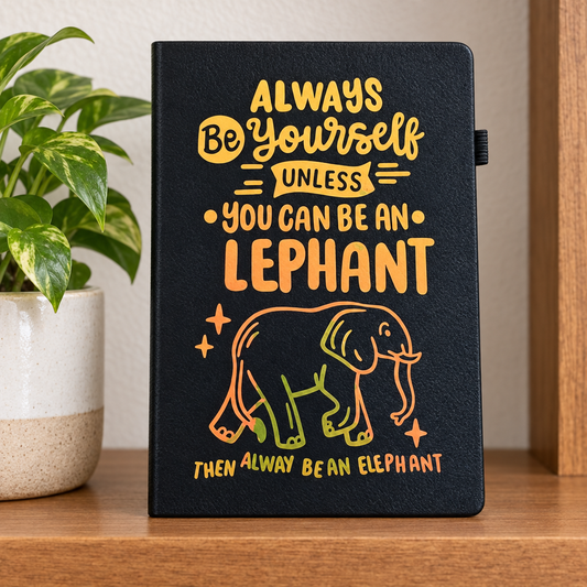 Elephant journal on a shelf