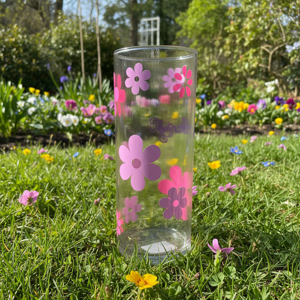 Handcrafted Spring Floral Glass Vase - The Bargains BasementHandcrafted Spring Floral Glass Vase