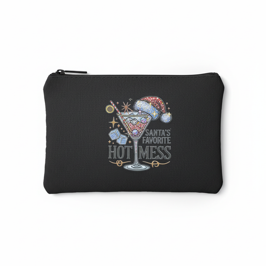 Santa's Favorite Hot Mess Canvas Zipper Pouch The Bargains Basement