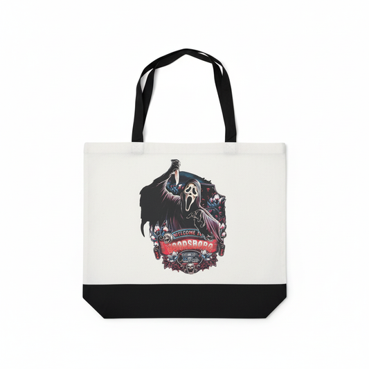 Welcome to Woodsboro Ghostface Canvas Tote Bag | Handmade | Scream Horror Gift The Bargains Basement