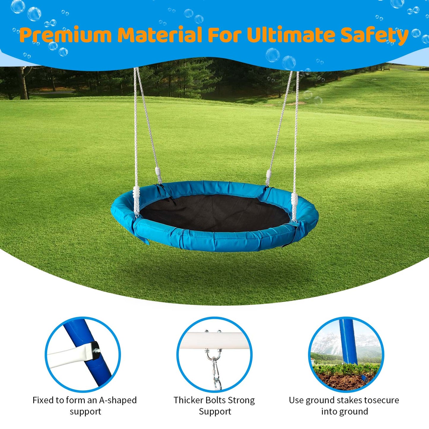 Metal Swing Set for Kids – Outdoor Playground Equipment with Disc Swing - The Bargains BasementMetal Swing Set for Kids – Outdoor Playground Equipment with Disc Swing