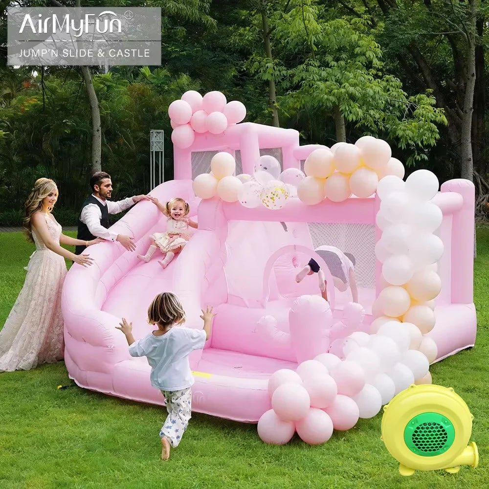 Pink Inflatable Bounce House – Pastel Kids Jumping Castle for Parties & Weddings - The Bargains BasementPink Inflatable Bounce House – Pastel Kids Jumping Castle for Parties & Weddings