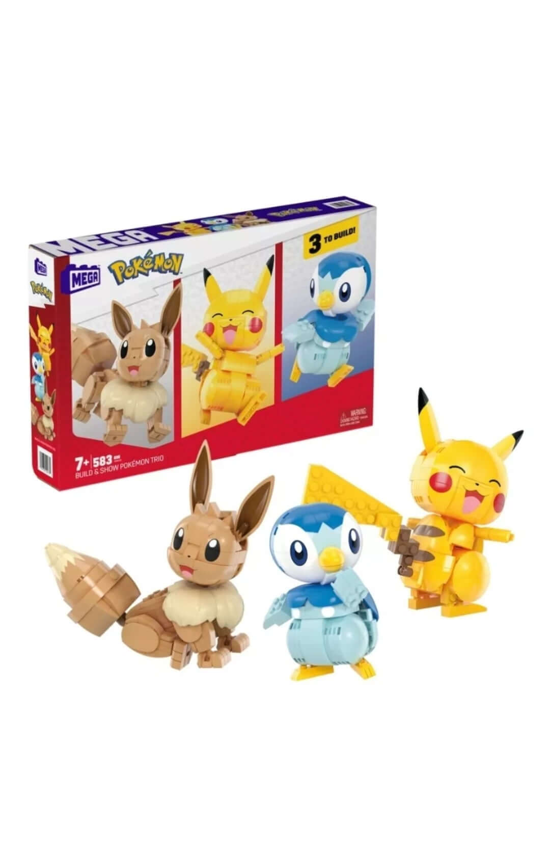MEGA Pokémon Building Toy Kit, Build & Show with 3 Action Figures 583 Pieces - The Bargains Basement