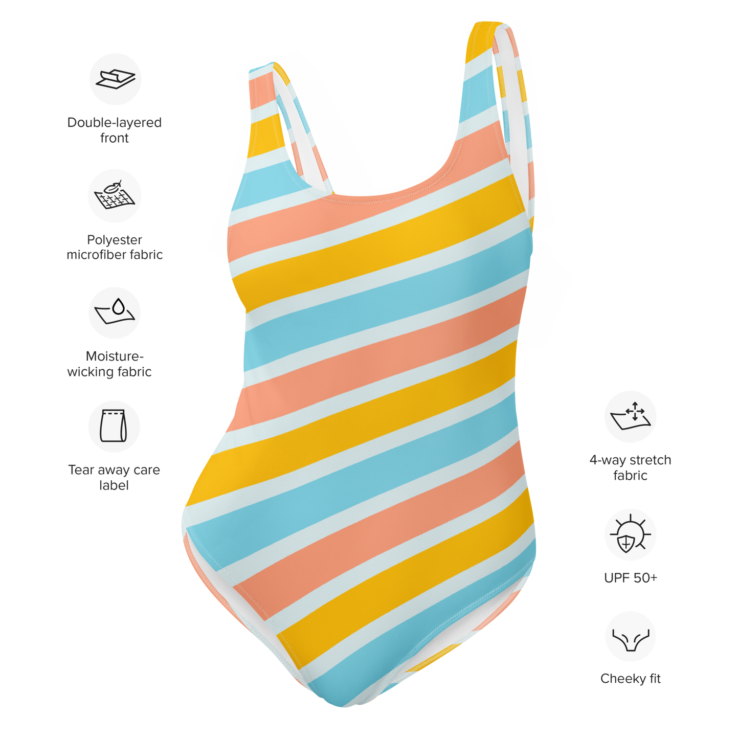 Vibrant colorful One-Piece Swimsuit - The Bargains Basement
