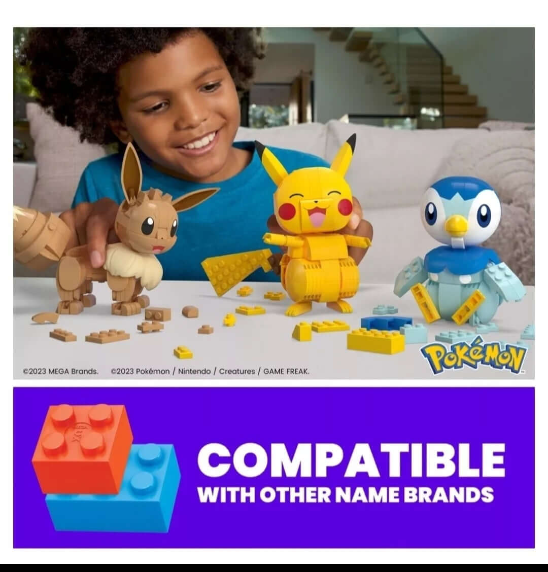 MEGA Pokémon Building Toy Kit, Build & Show with 3 Action Figures 583 Pieces - The Bargains Basement