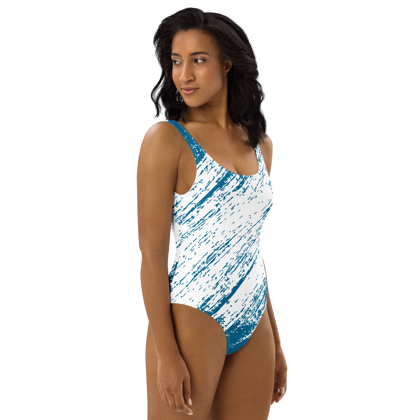 Vibriant blue & white One-Piece Swimsuit - The Bargains Basement