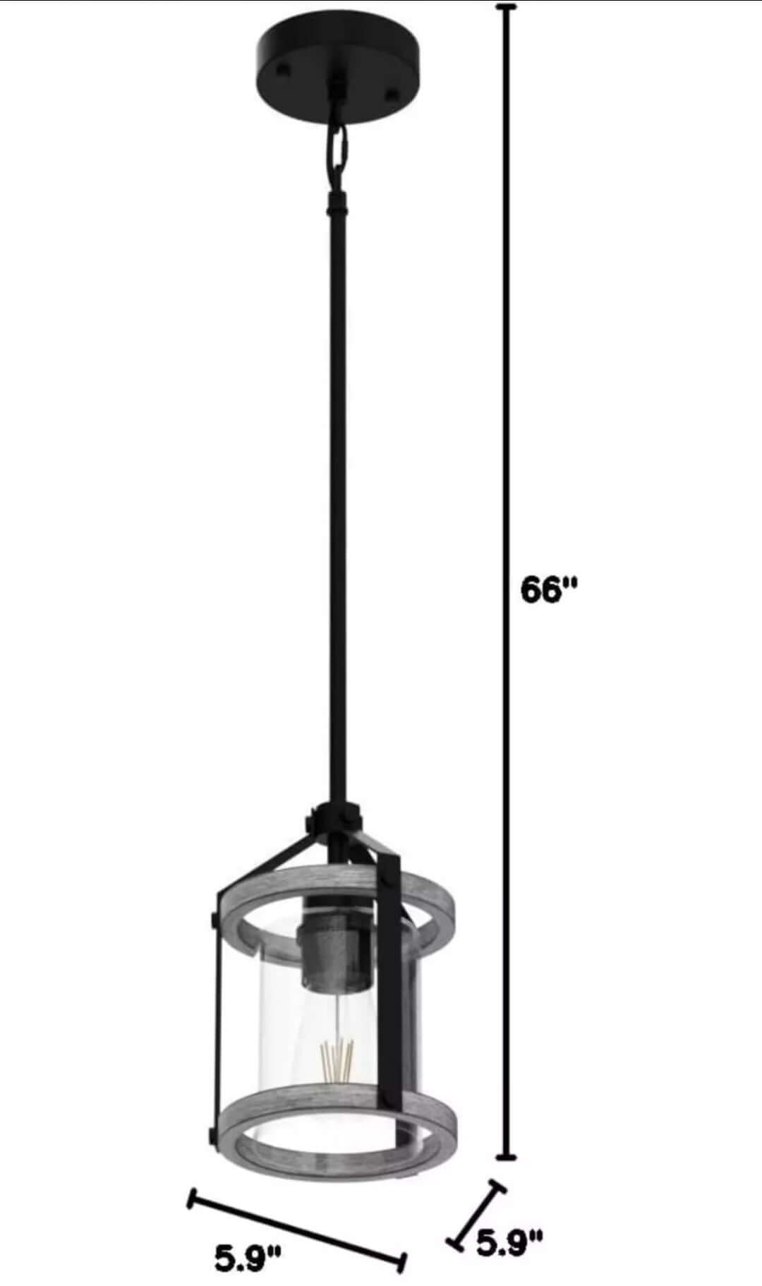 Farmhouse Glass Pendant Light Fixture - The Bargains Basement