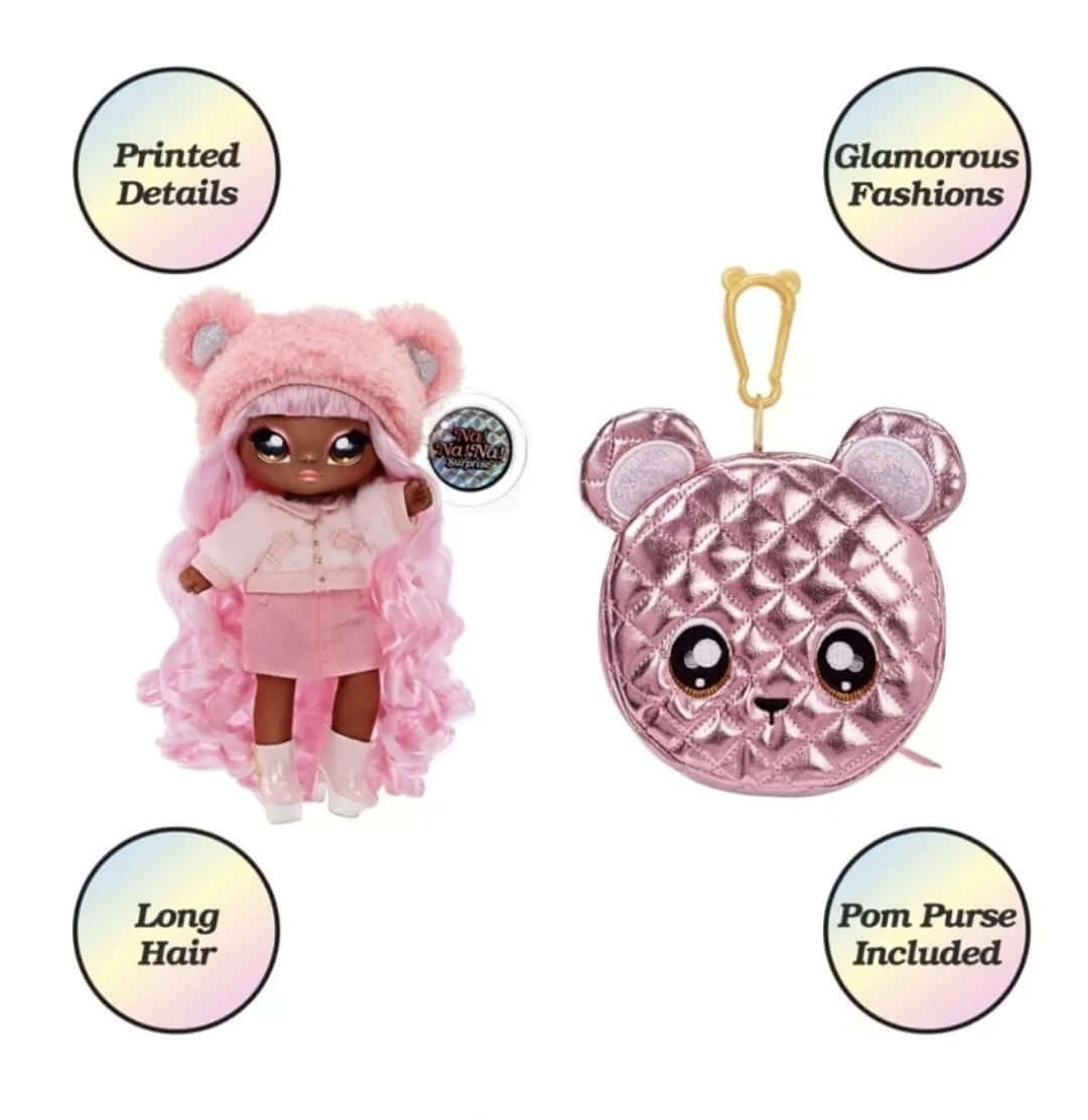 Na Na Na Surprise Glam Series Cali Grizzly & Metallic Purse 2 in 1 Fashion Doll - The Bargains Basement