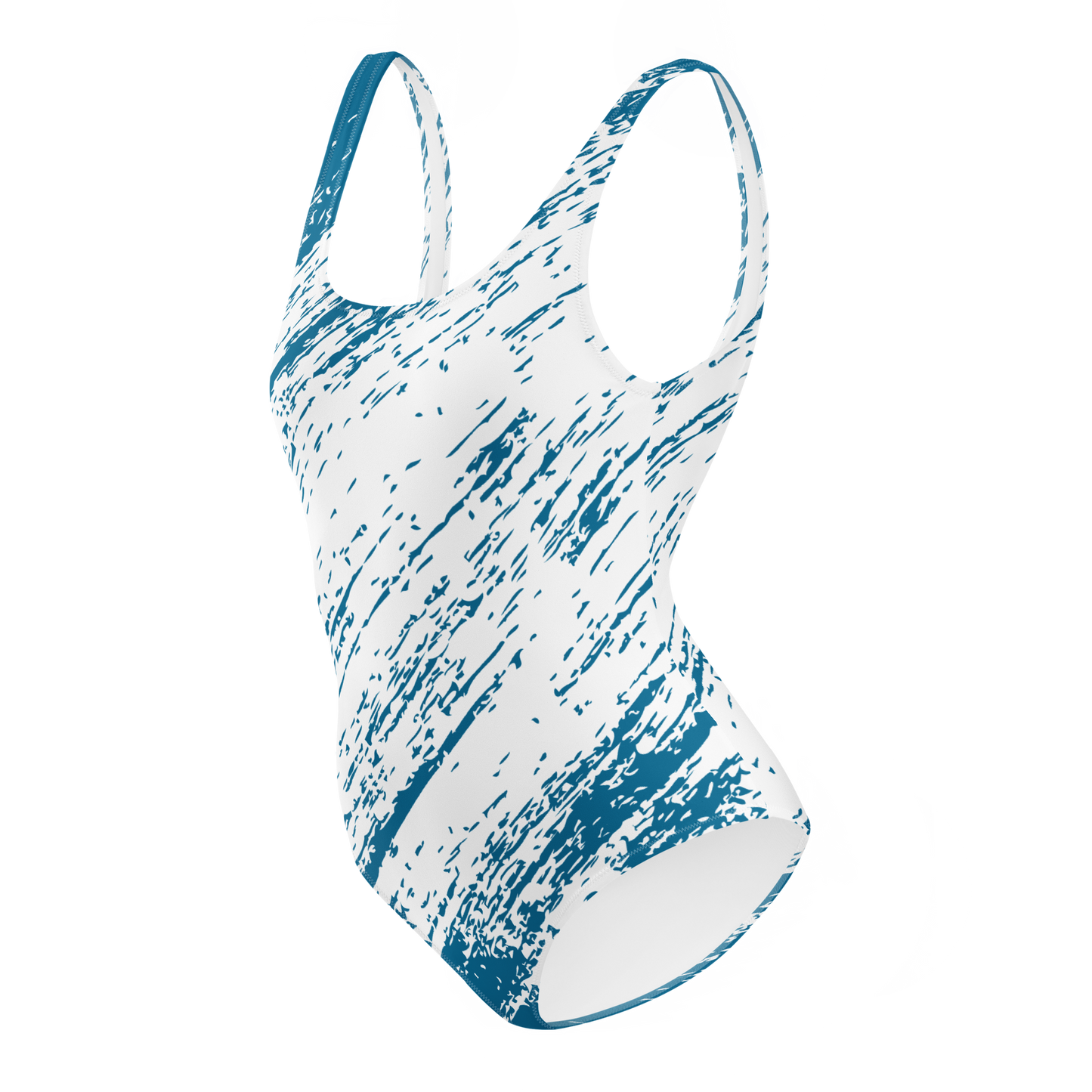 Vibriant blue & white One-Piece Swimsuit - The Bargains Basement