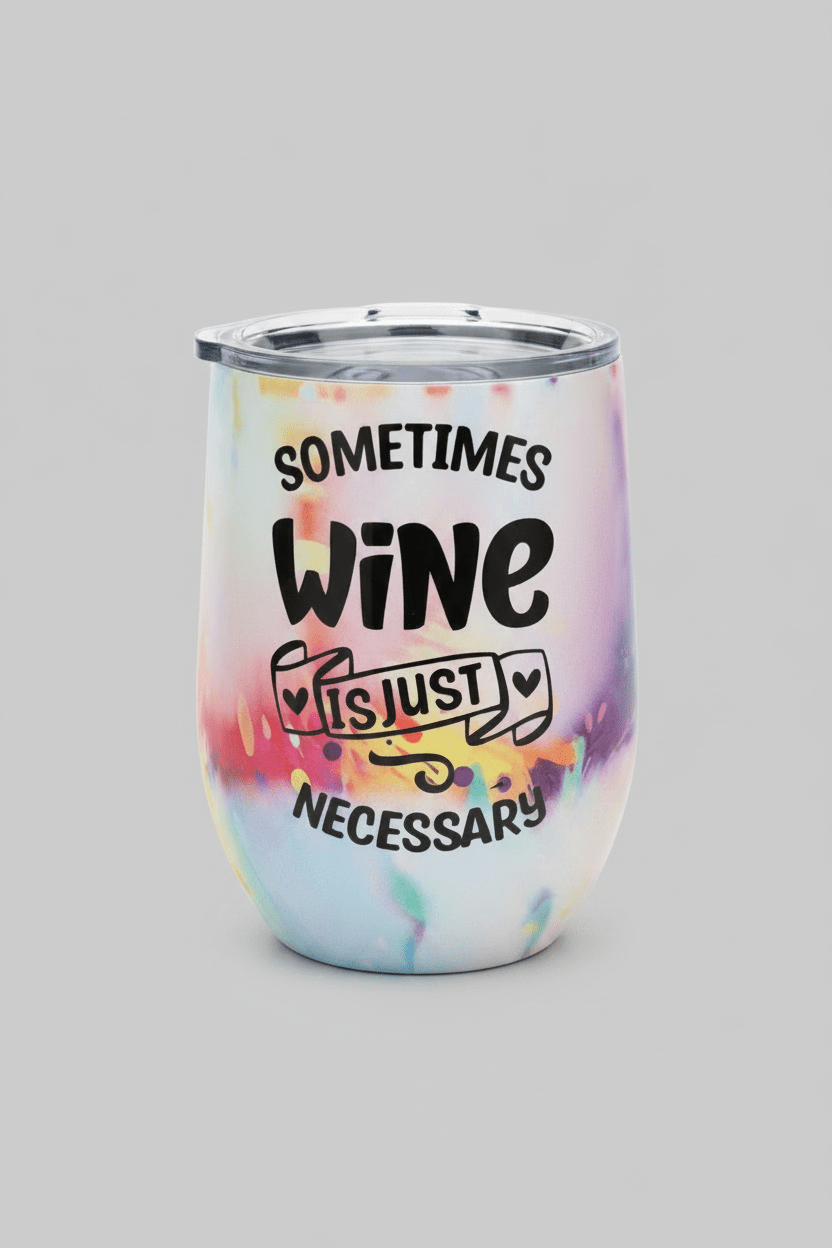 Sometimes Wine Is Just Necessary — Handmade 12 oz Tumbler - The Bargains BasementSometimes Wine Is Just Necessary — Handmade 12 oz Tumbler