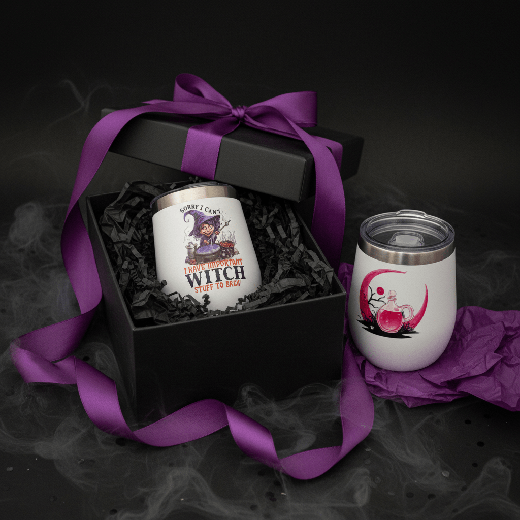 Sorry I Can't — Witch Stuff to Brew | Double-Sided Halloween Wine Tumbler - The Bargains BasementSorry I Can't — Witch Stuff to Brew | Double-Sided Halloween Wine Tumbler