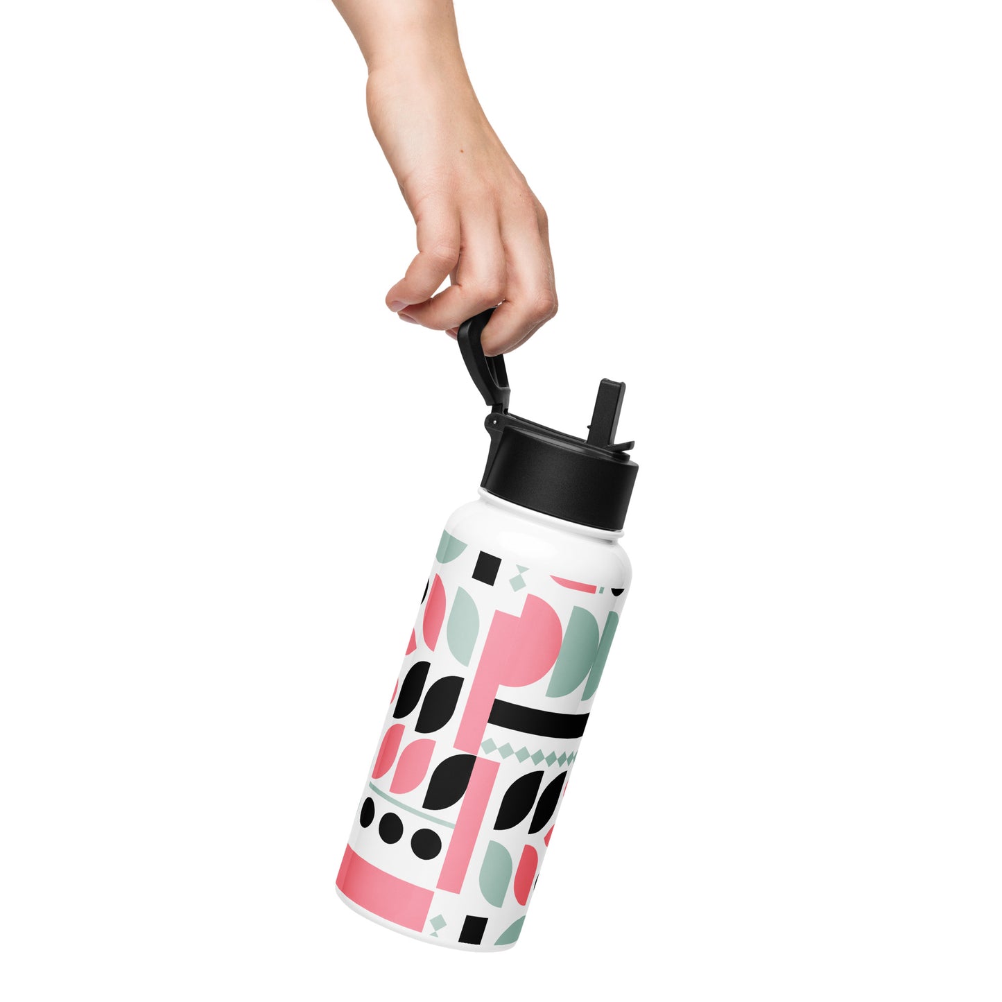 Colorful Stainless steel water bottle with a straw lid
