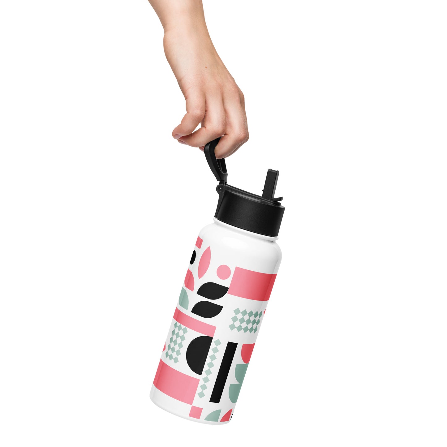 Colorful Stainless steel water bottle with a straw lid