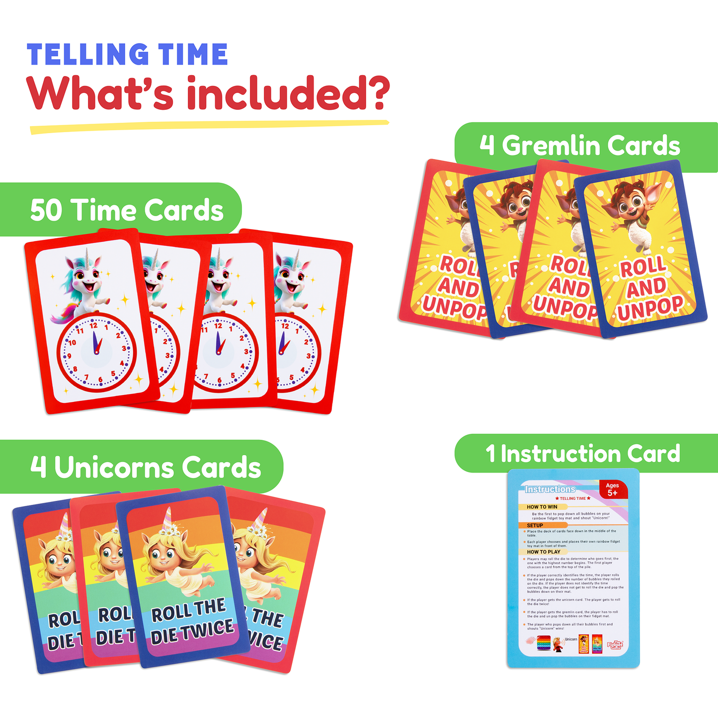 Telling Time Card Pack The Fidget Games