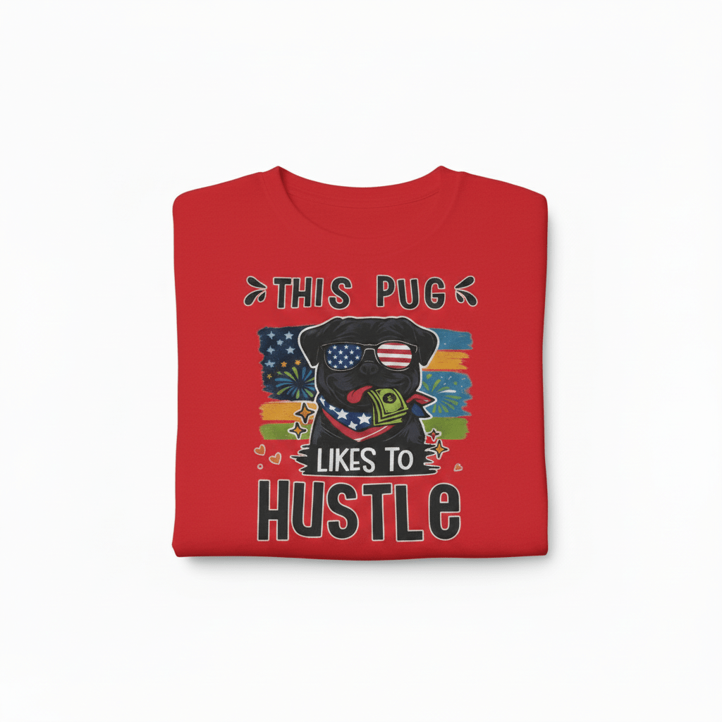 This Pug Likes To Hustle T-Shirt - The Bargains BasementThis Pug Likes To Hustle T-Shirt