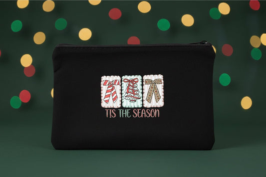 Tis the Season Christmas Gift Boxes Canvas Zipper Pouch - The Bargains BasementTis the Season Christmas Gift Boxes Canvas Zipper Pouch