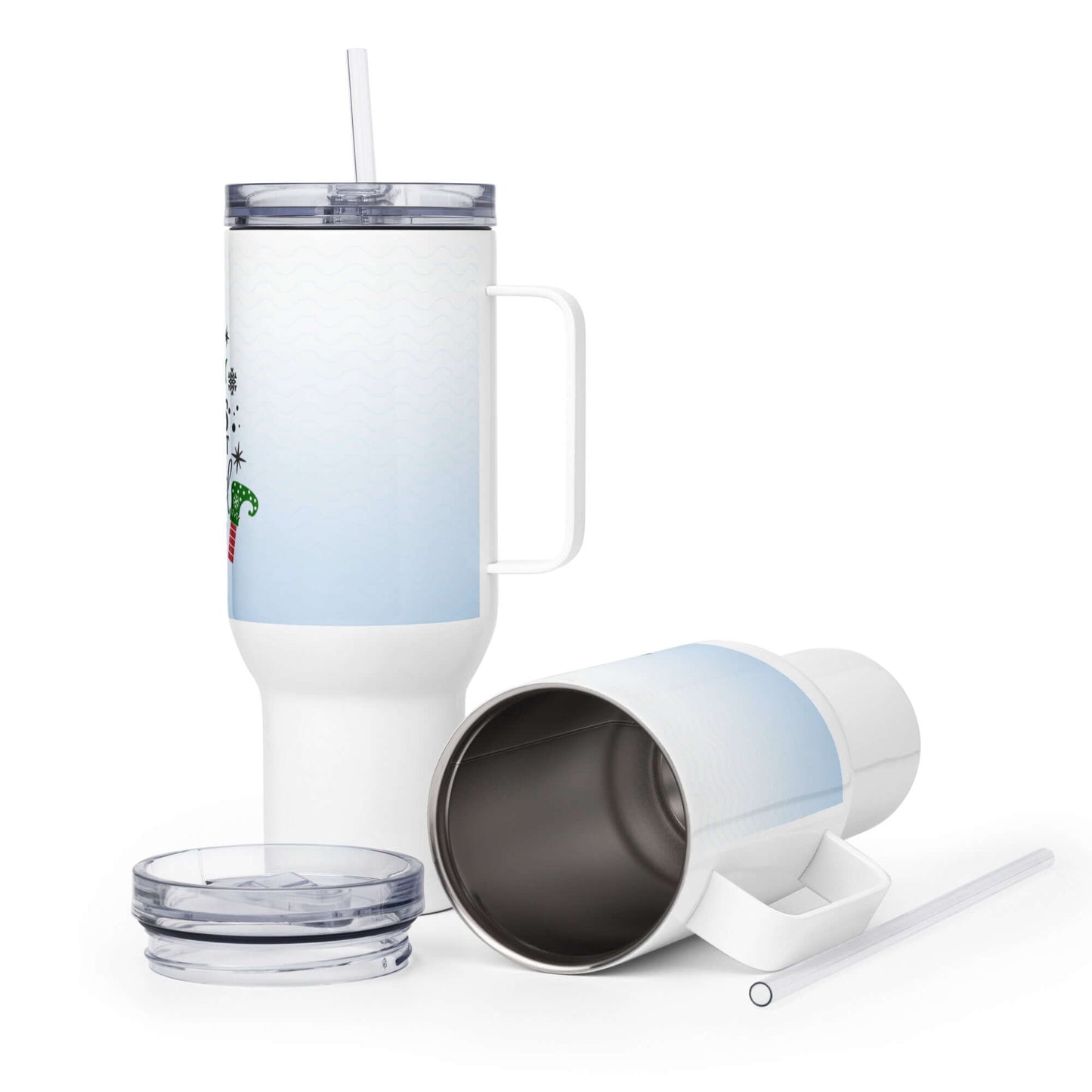 Let,s Get Elfed Up! Travel mug with a handle - The Bargains Basement