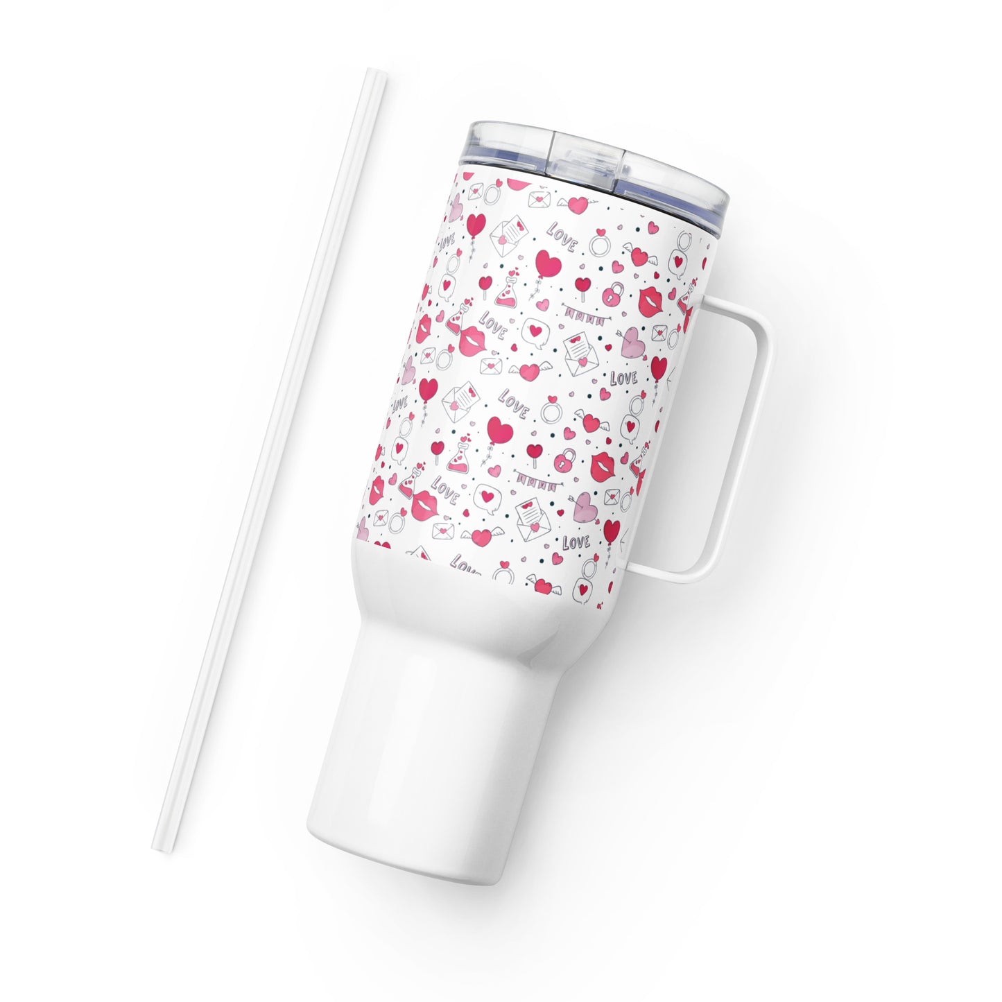 Hearts Travel mug with a handle