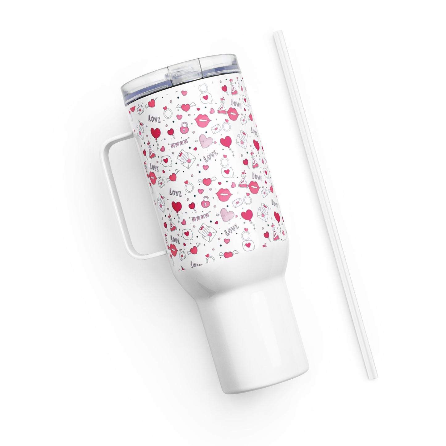 Hearts Travel mug with a handle